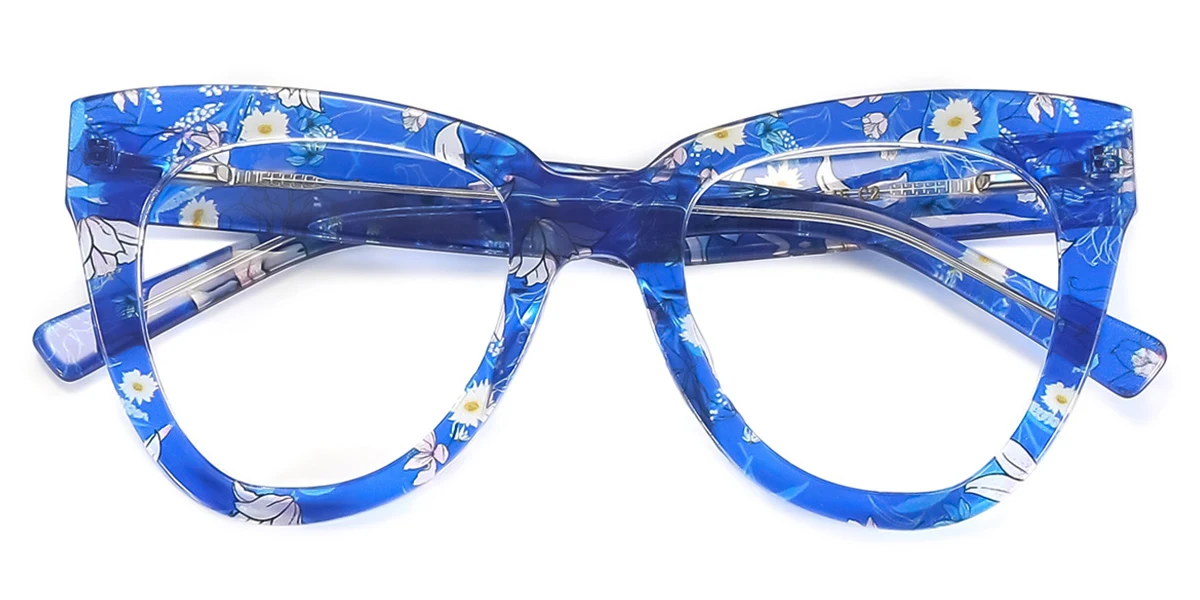 Blue Rectangle Unique  Eyeglasses | WhereLight