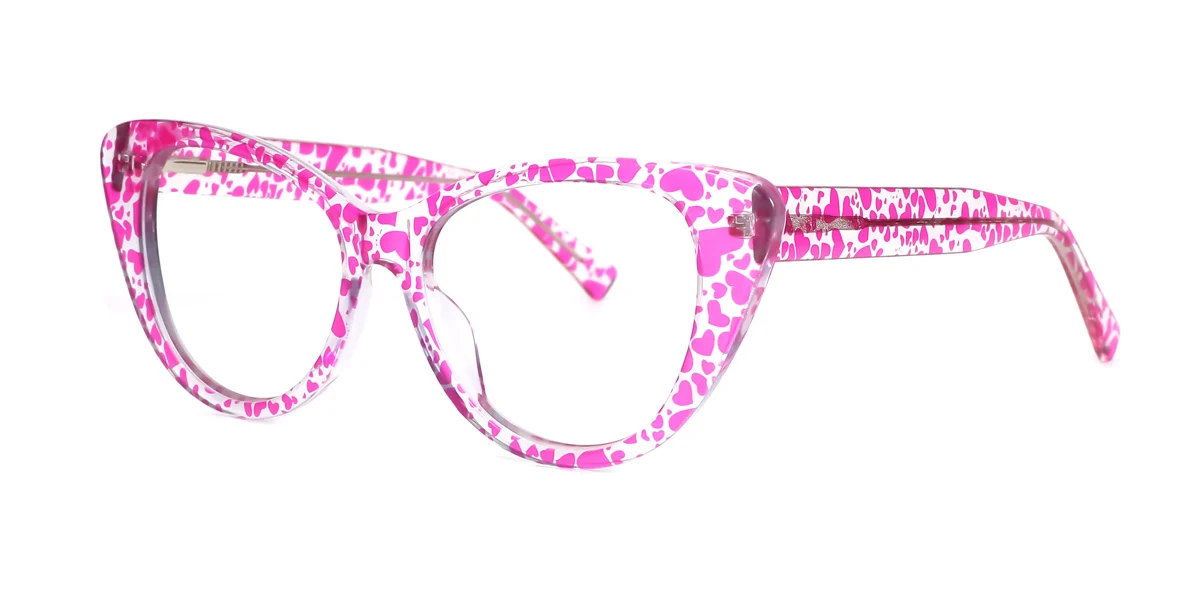 Pink Cateye Unique Spring Hinges Eyeglasses | WhereLight