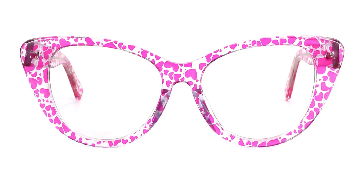 Pink Cateye Unique Spring Hinges Eyeglasses | WhereLight