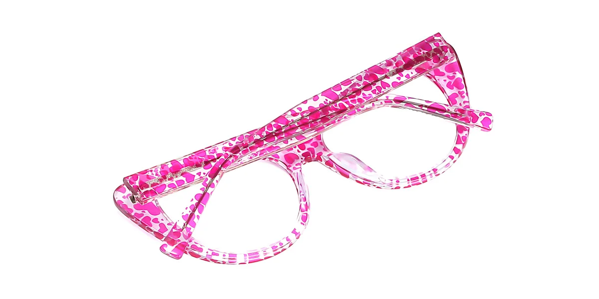 Pink Cateye Unique Spring Hinges Eyeglasses | WhereLight