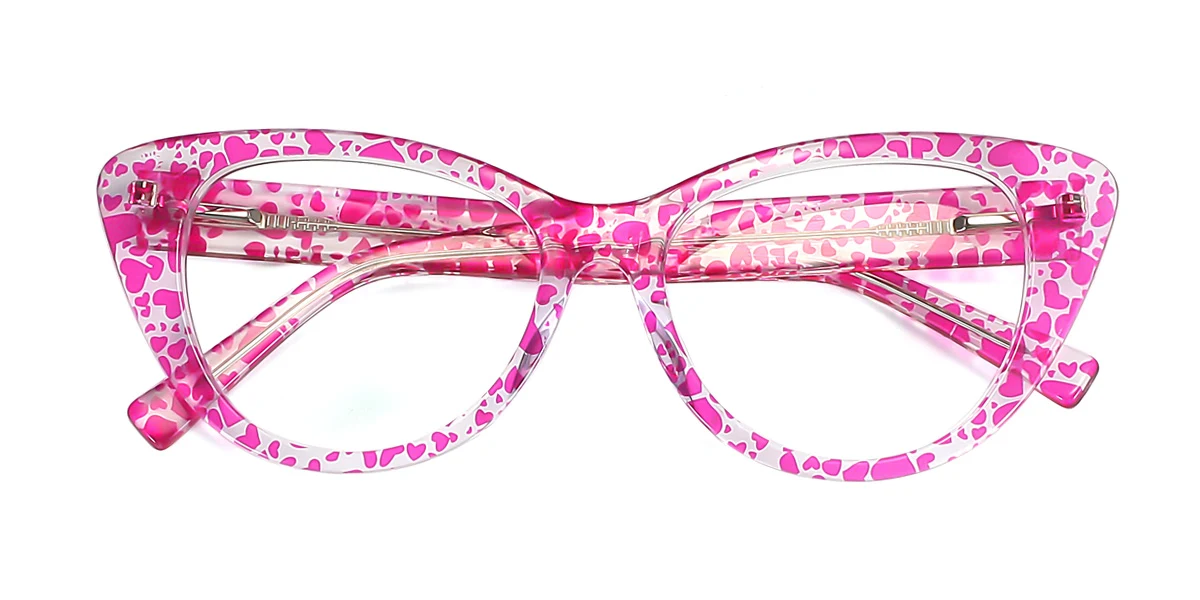 Pink Cateye Unique Spring Hinges Eyeglasses | WhereLight