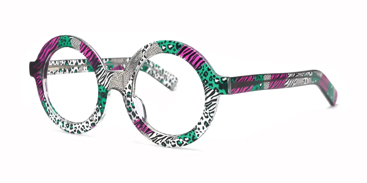 Purple Round Unique Gorgeous Spring Hinges Eyeglasses | WhereLight