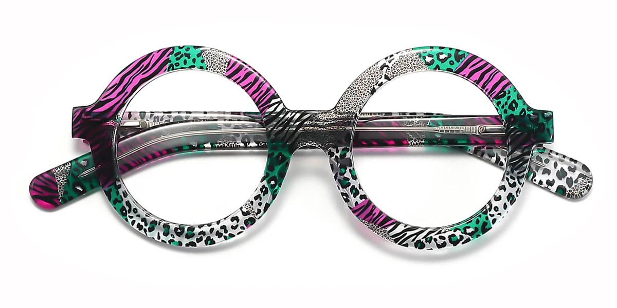 Purple Round Unique Gorgeous Spring Hinges Eyeglasses | WhereLight