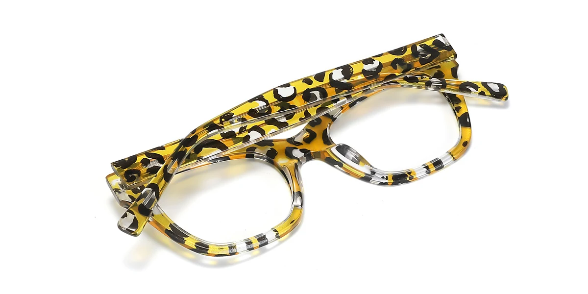 Yellow Rectangle Unique Custom Engraving Eyeglasses | WhereLight