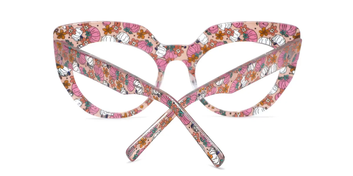 Pink Cateye Unique Spring Hinges Custom Engraving Eyeglasses | WhereLight