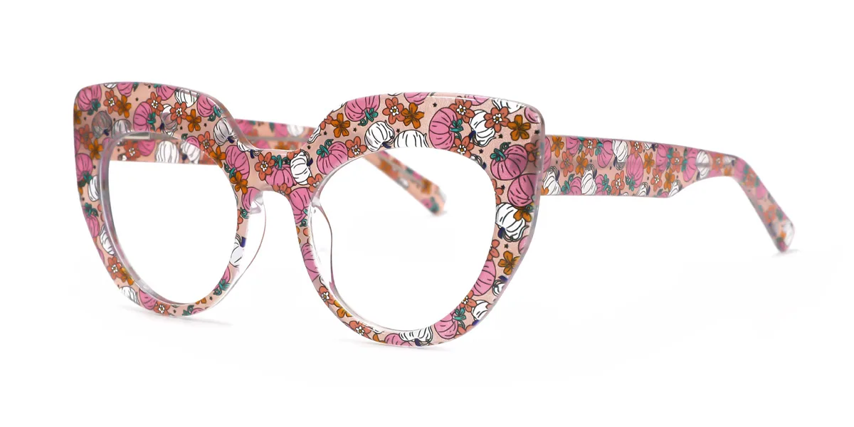 Pink Cateye Unique Spring Hinges Custom Engraving Eyeglasses | WhereLight