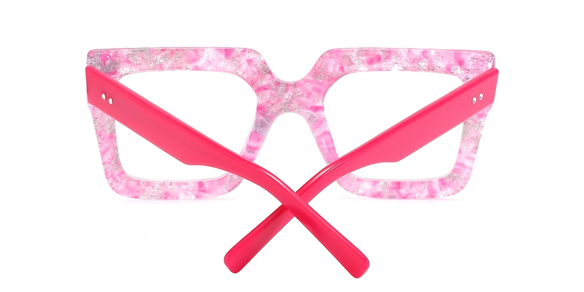 Pink Rectangle Unique Custom Engraving Eyeglasses | WhereLight