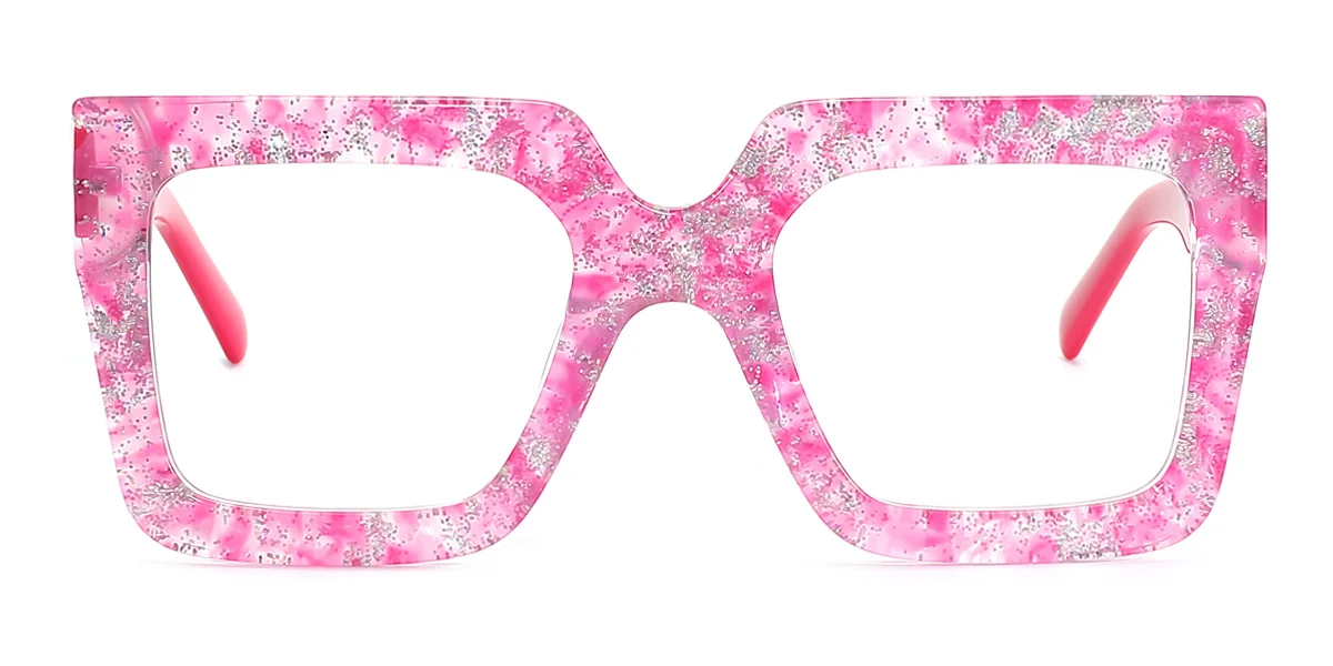 Pink Rectangle Unique Custom Engraving Eyeglasses | WhereLight