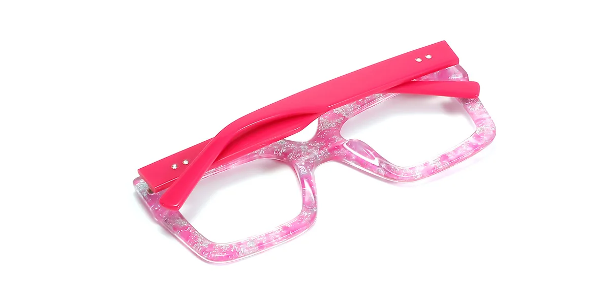 Pink Rectangle Unique Custom Engraving Eyeglasses | WhereLight