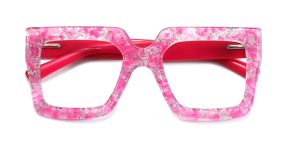 Pink Rectangle Unique Custom Engraving Eyeglasses | WhereLight