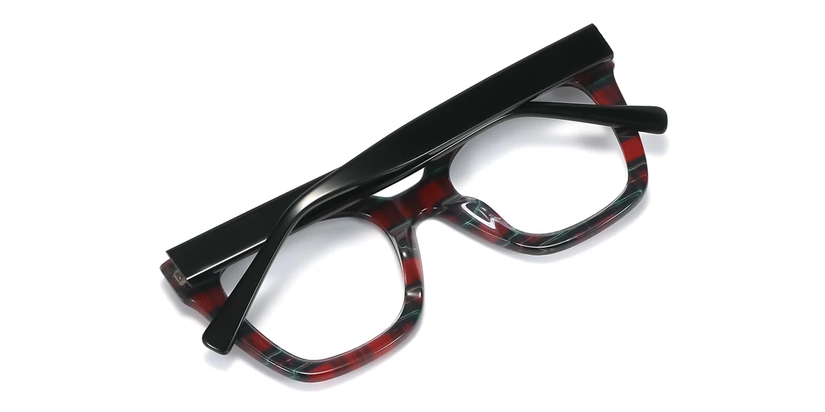 Floral Rectangle Unique Custom Engraving Eyeglasses | WhereLight