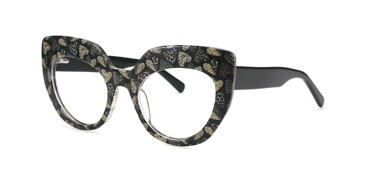 Black Cateye Unique  Eyeglasses | WhereLight