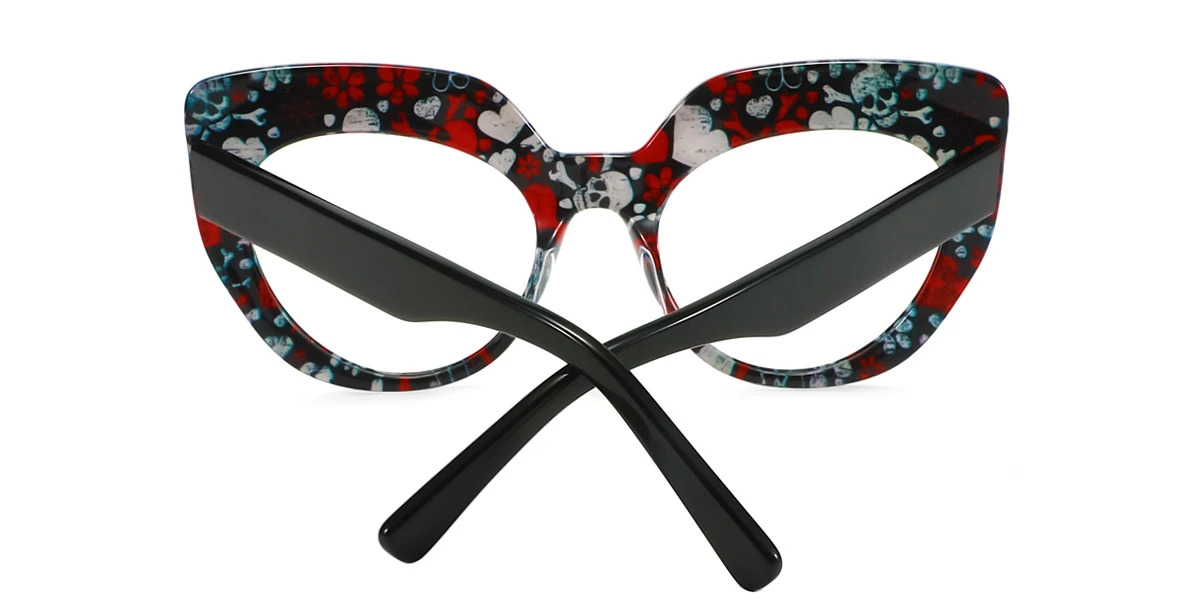 Red Cateye Unique  Eyeglasses | WhereLight