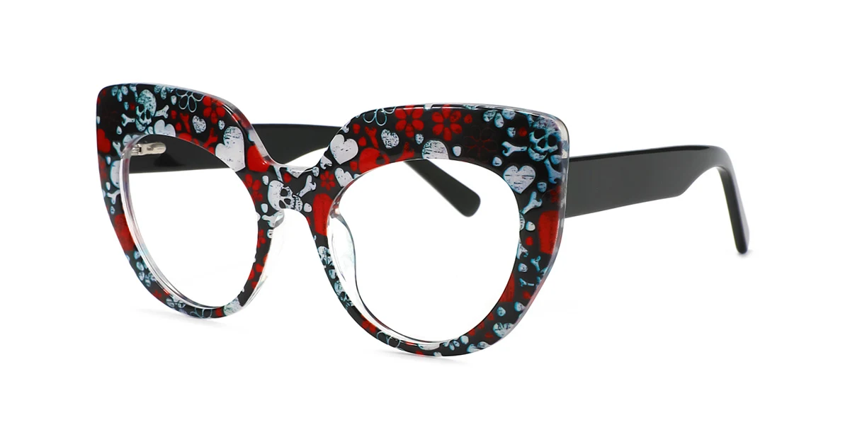 Red Cateye Unique  Eyeglasses | WhereLight