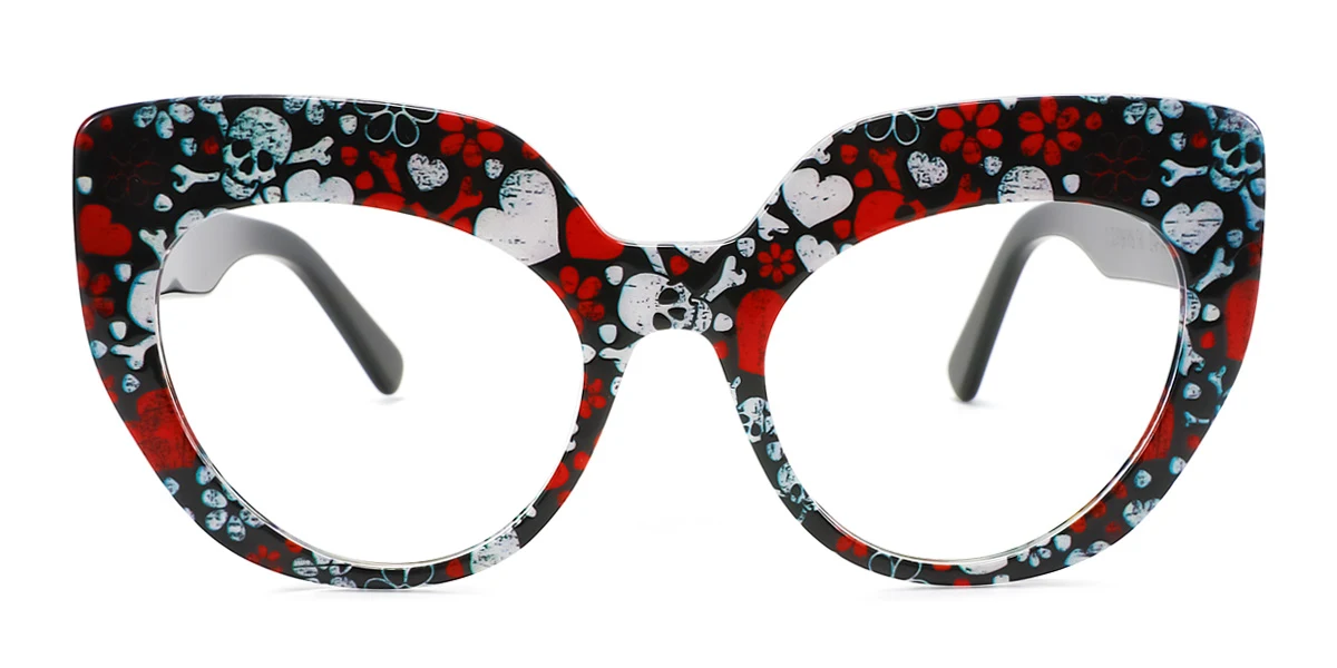 Red Cateye Unique  Eyeglasses | WhereLight