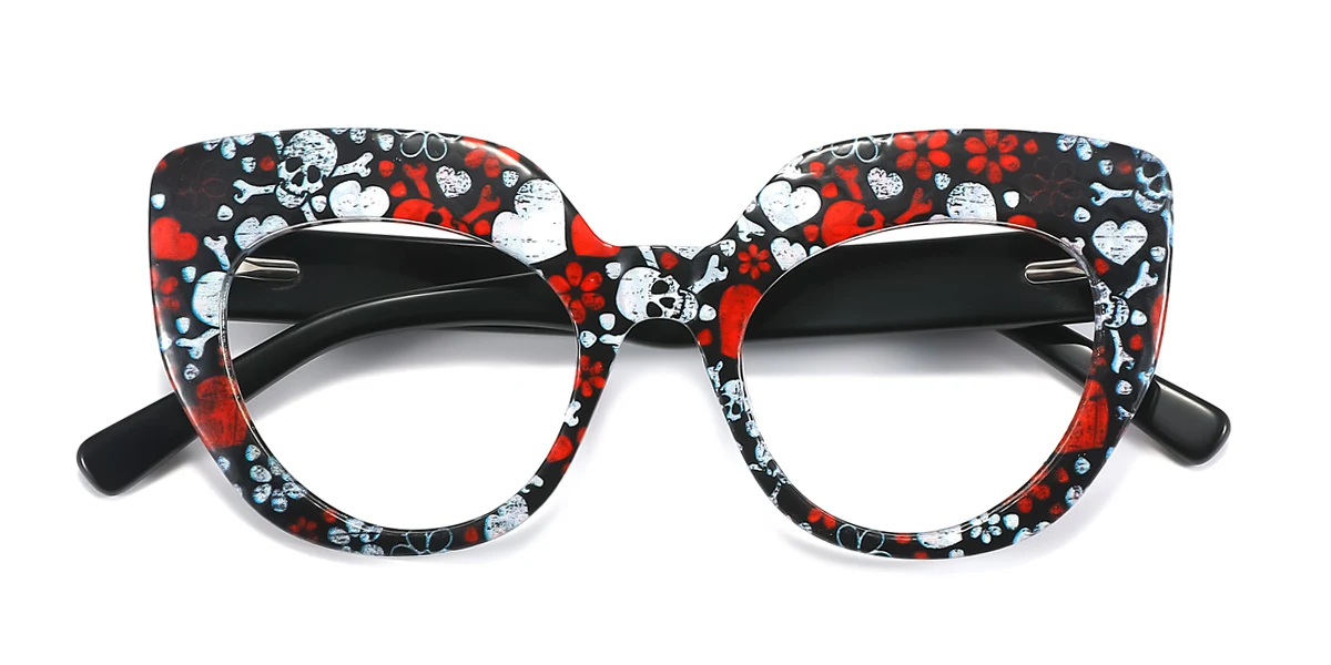 Red Cateye Unique  Eyeglasses | WhereLight