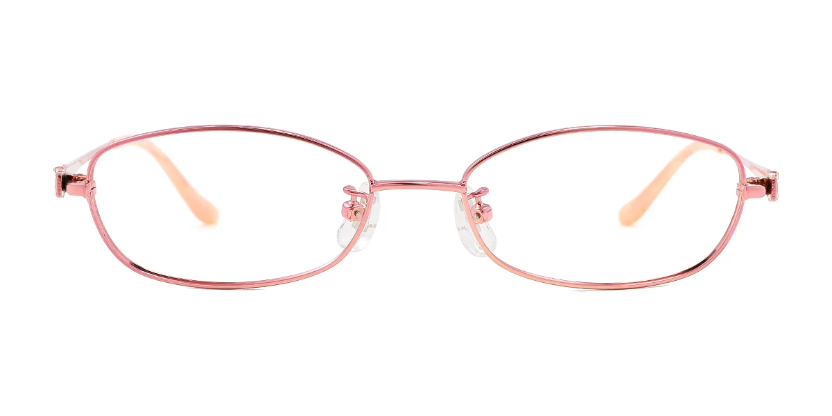 Pink Oval Simple Classic Retro  Eyeglasses | WhereLight