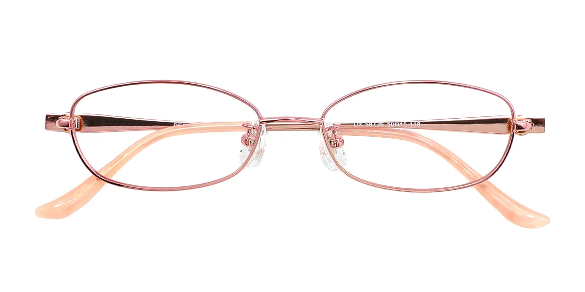 Pink Oval Simple Classic Retro  Eyeglasses | WhereLight
