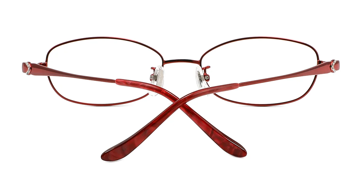 Red Oval Simple Classic Retro  Eyeglasses | WhereLight