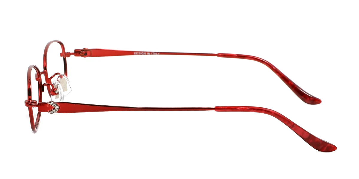 Red Oval Simple Classic Retro  Eyeglasses | WhereLight