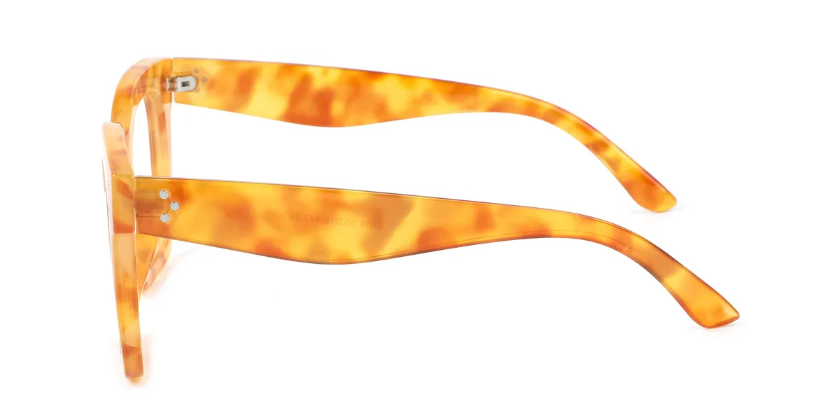 Orange Rectangle Unique Custom Engraving Extended Fit Eyeglasses | WhereLight