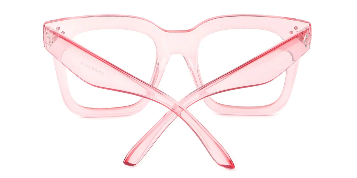 Pink Rectangle Unique Custom Engraving Extended Fit Eyeglasses | WhereLight