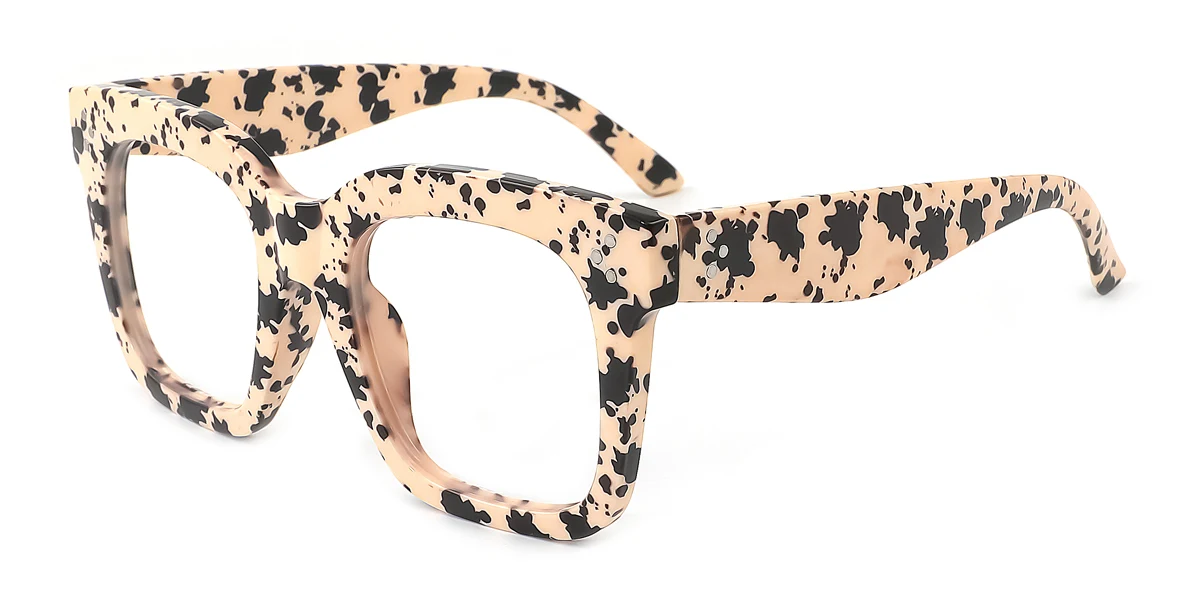 Tortoiseshell Rectangle Unique Custom Engraving Extended Fit Eyeglasses | WhereLight
