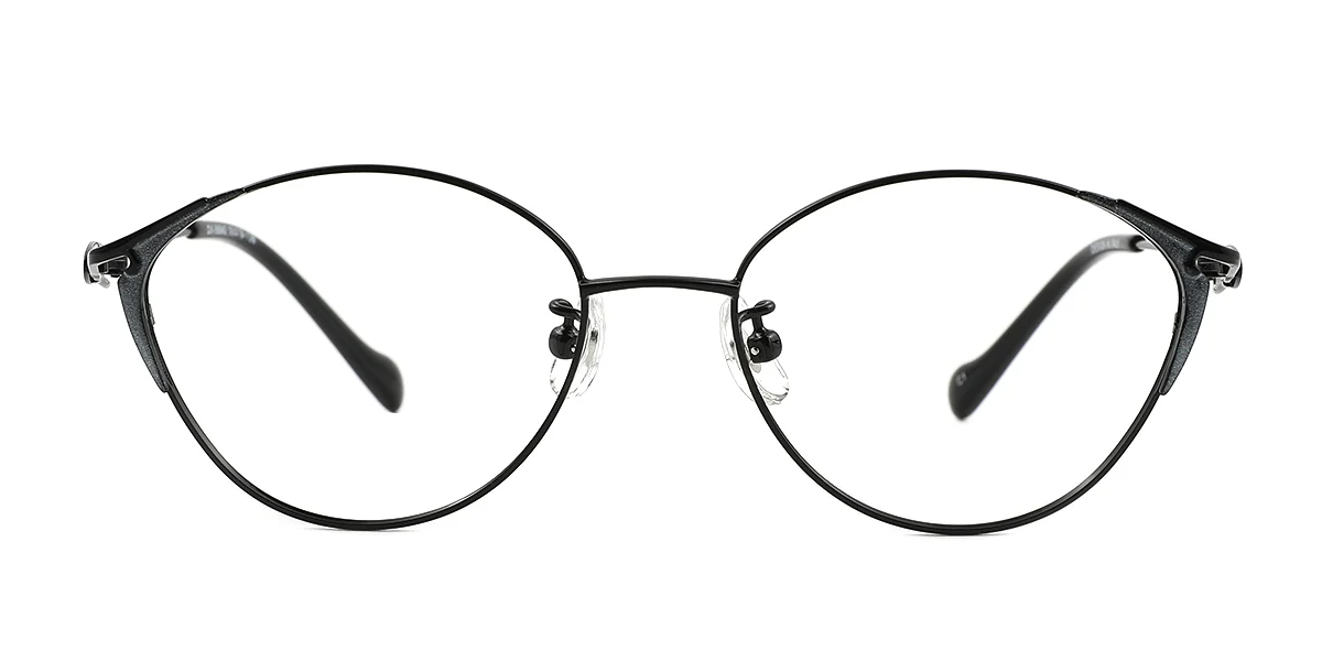 Black Oval Simple Classic Super Light Eyeglasses | WhereLight