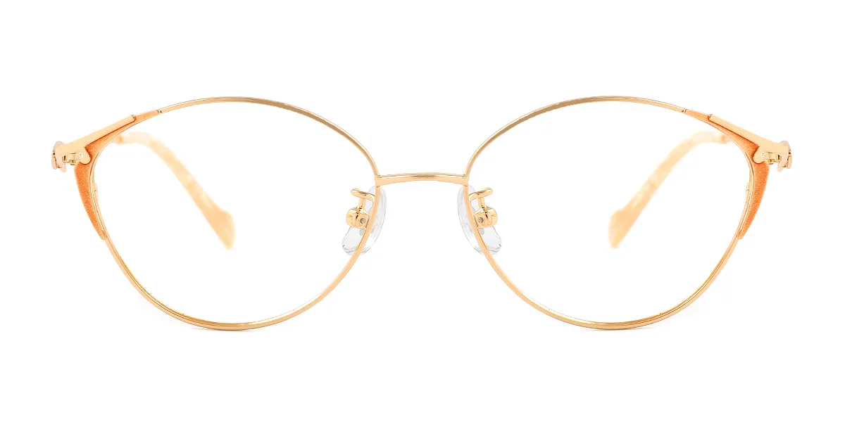 Gold Oval Simple Classic Super Light Eyeglasses | WhereLight