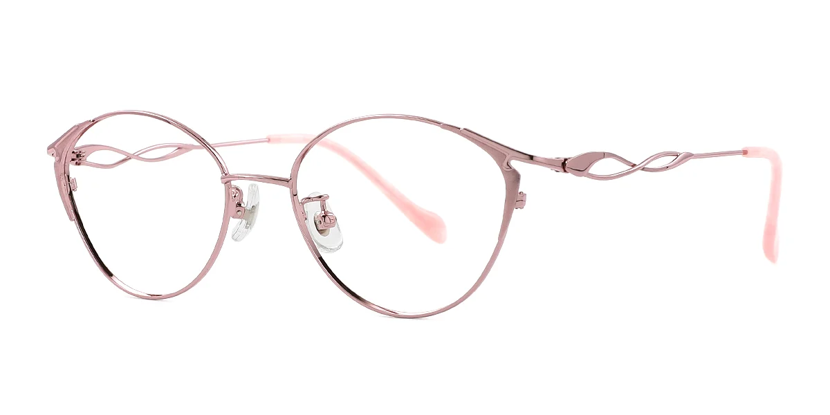 Pink Oval Simple Classic Super Light Eyeglasses | WhereLight