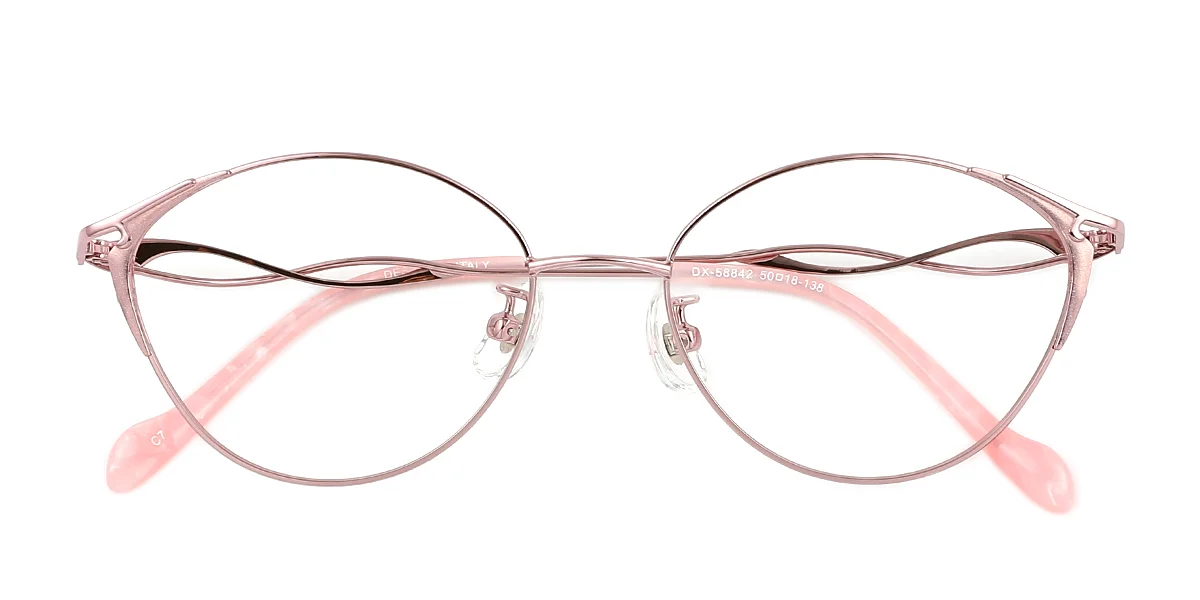 Pink Oval Simple Classic Super Light Eyeglasses | WhereLight