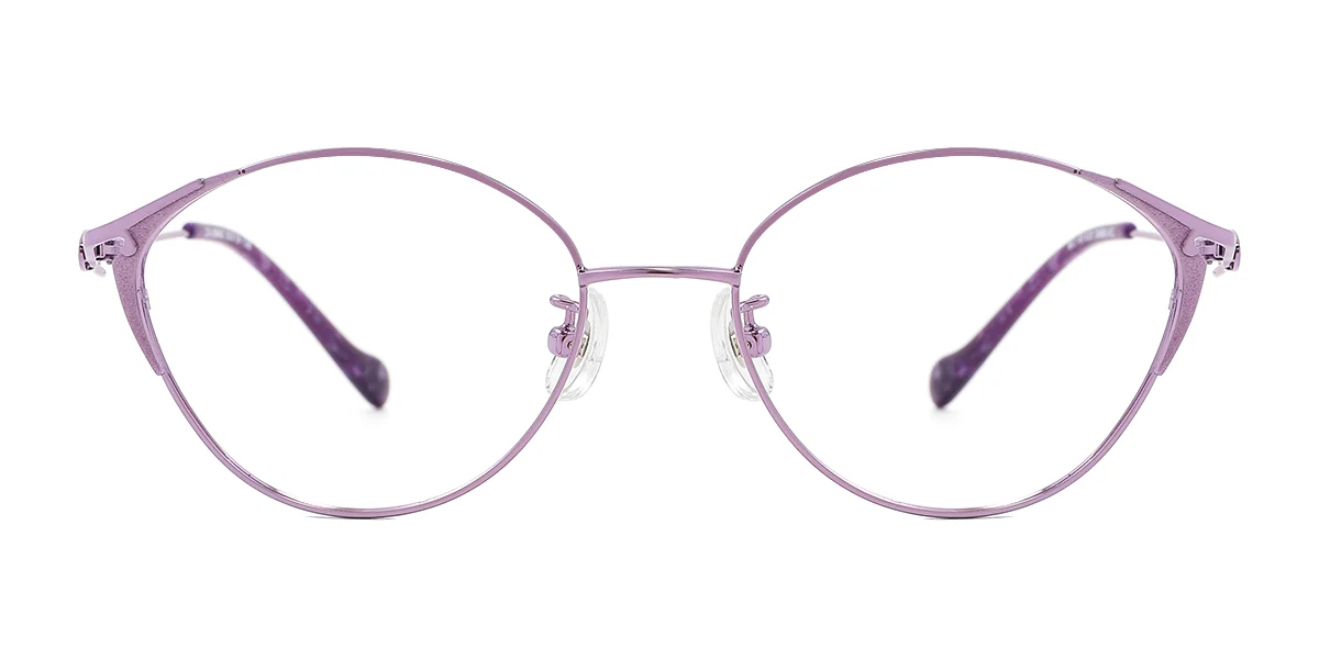 Purple Oval Simple Classic Super Light Eyeglasses | WhereLight