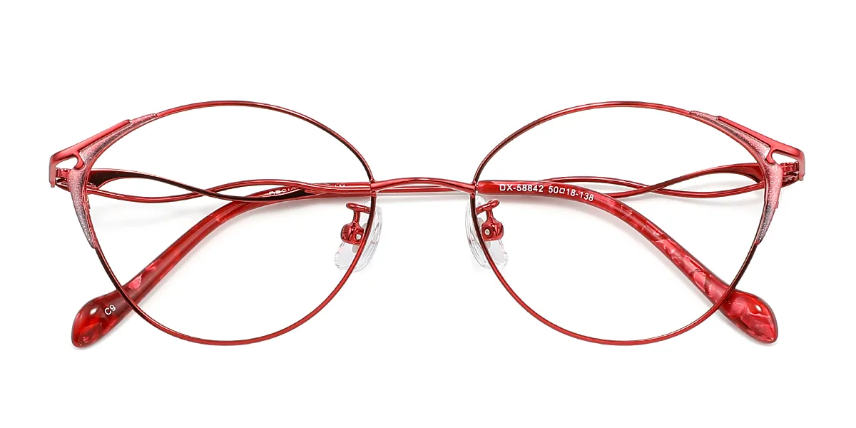 Red Oval Simple Classic Super Light Eyeglasses | WhereLight