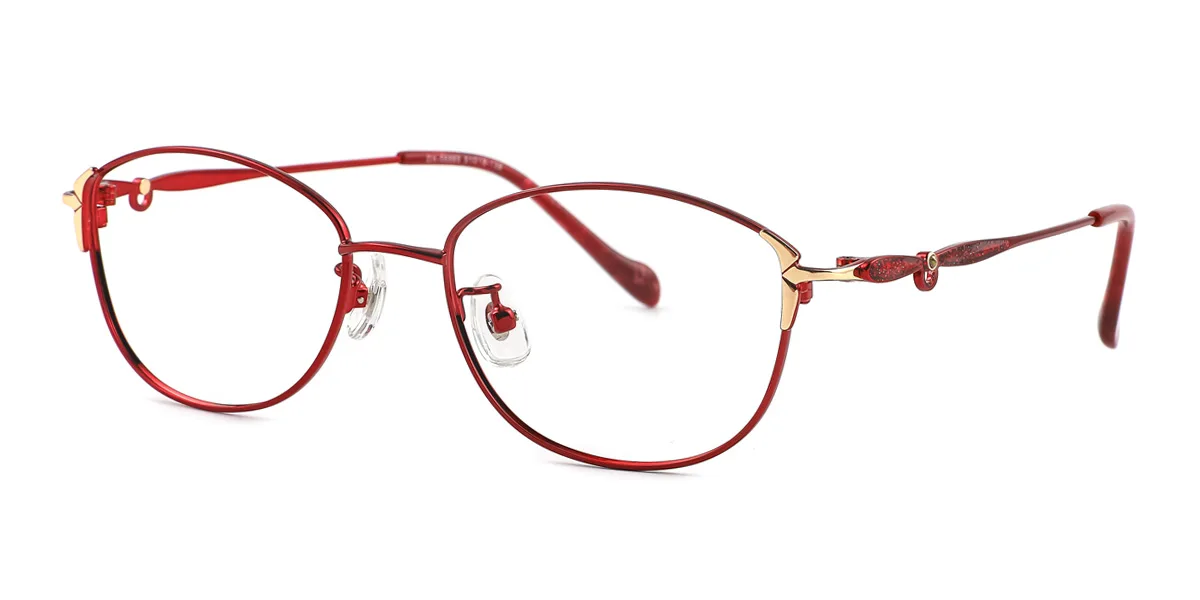 Red Oval Unique Gorgeous  Eyeglasses | WhereLight