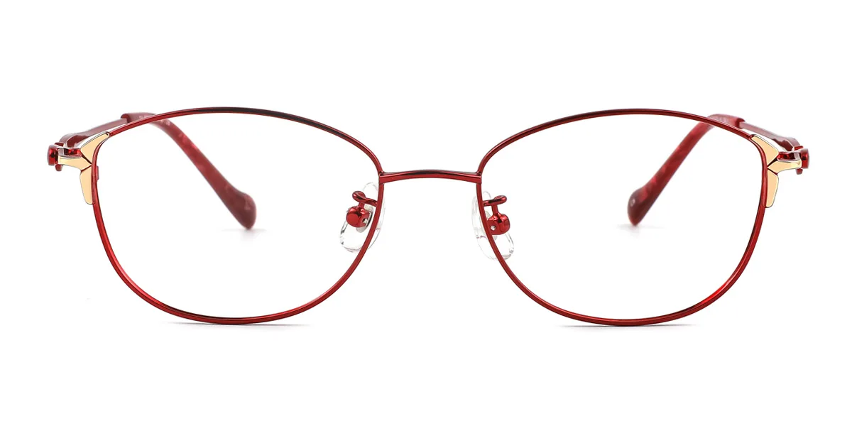 Red Oval Unique Gorgeous  Eyeglasses | WhereLight