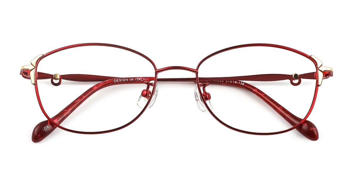 Red Oval Unique Gorgeous  Eyeglasses | WhereLight