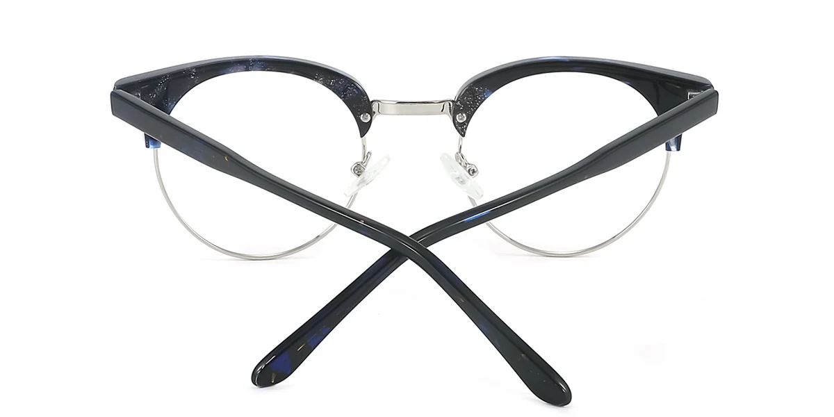 Blue Round Oval Unique  Eyeglasses | WhereLight