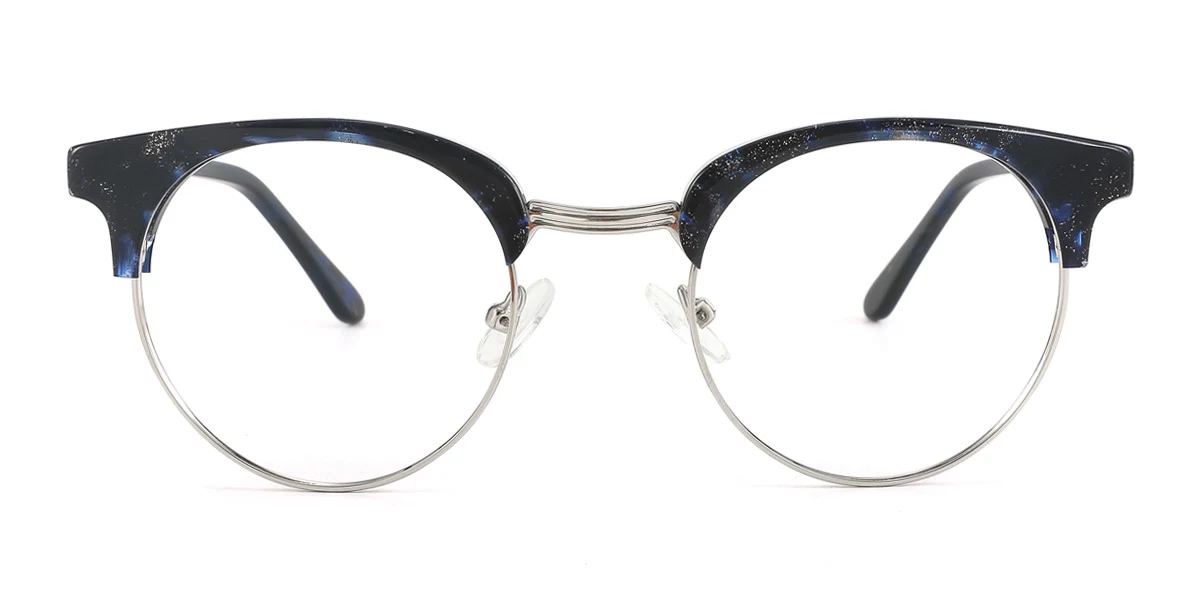 Blue Round Oval Unique  Eyeglasses | WhereLight