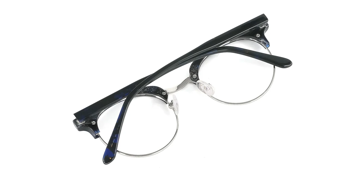 Blue Round Oval Unique  Eyeglasses | WhereLight