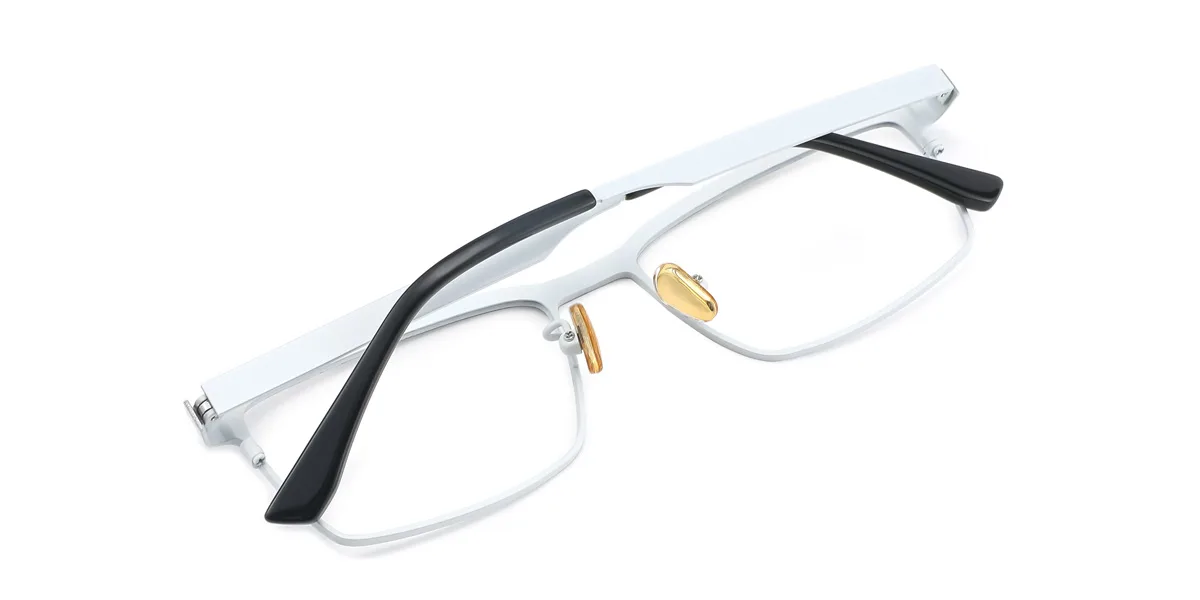 White Rectangle Gorgeous  Eyeglasses | WhereLight