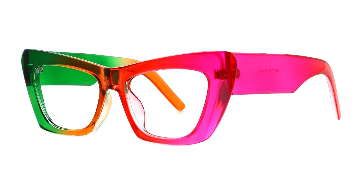 Multicolor Cateye Simple Unique Custom Engraving Eyeglasses | WhereLight