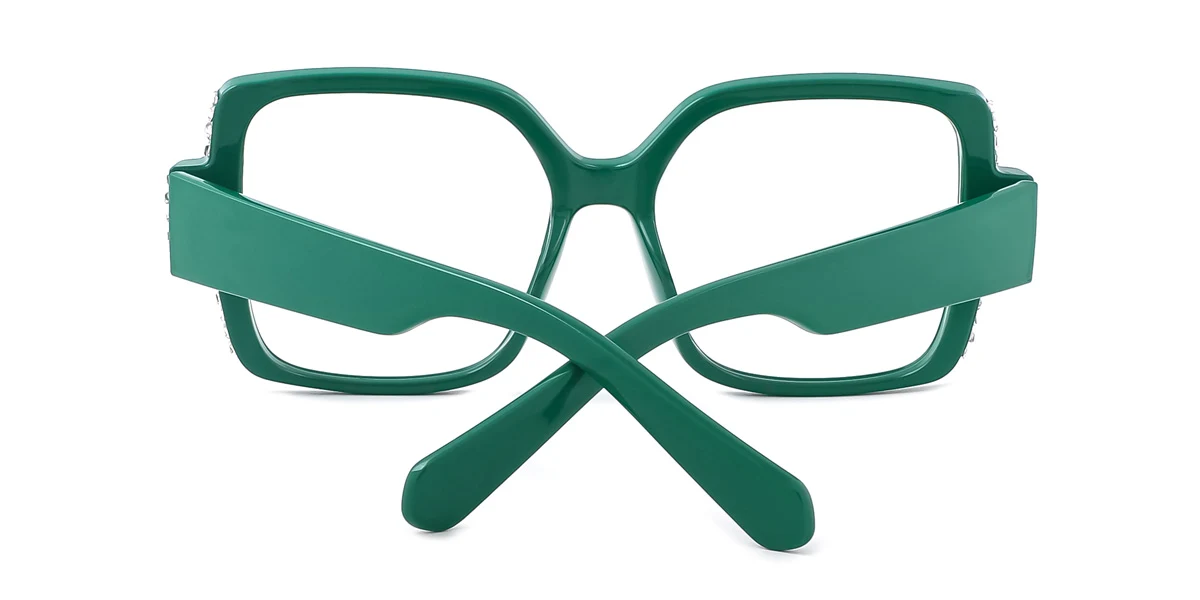 Green Rectangle Unique Gorgeous Custom Engraving Eyeglasses | WhereLight