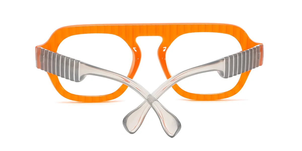 Orange Rectangle Unique  Eyeglasses | WhereLight