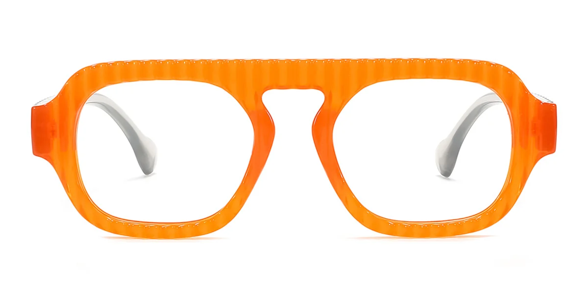 Orange Rectangle Unique  Eyeglasses | WhereLight