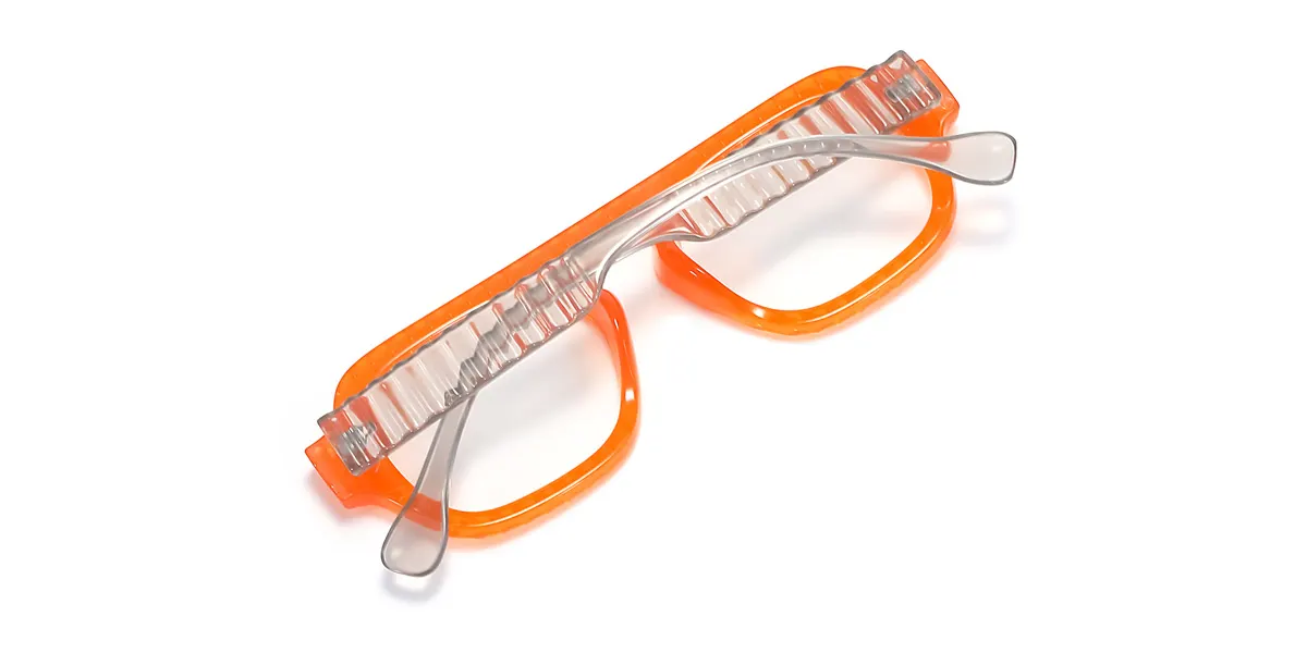 Orange Rectangle Unique  Eyeglasses | WhereLight