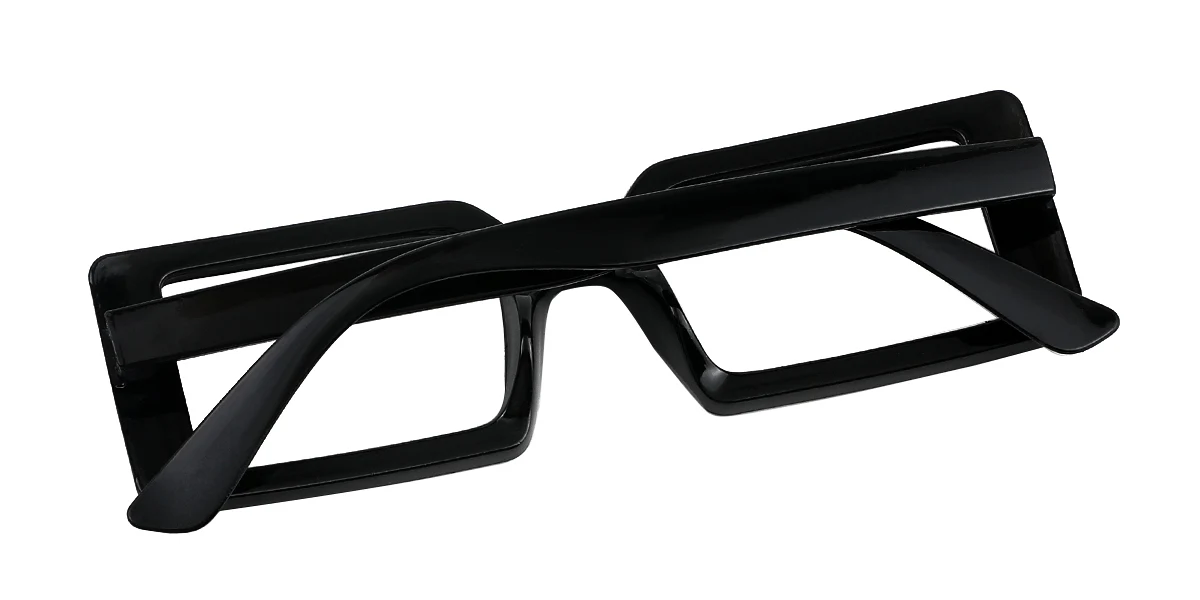 Black Rectangle Simple Classic  Eyeglasses | WhereLight