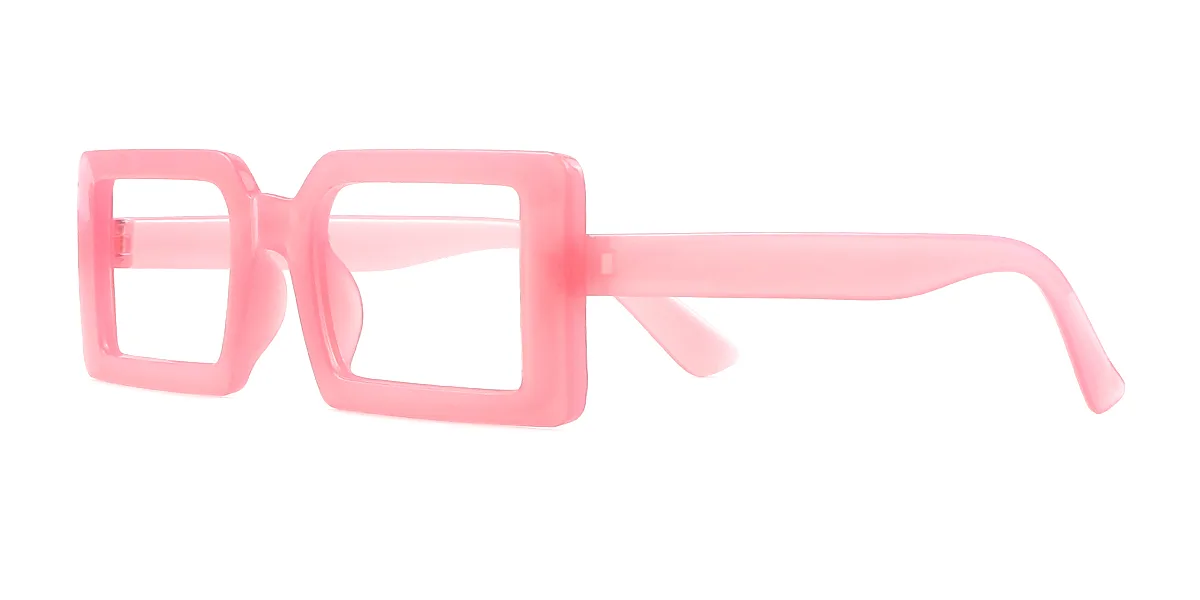Pink Rectangle Simple Classic  Eyeglasses | WhereLight