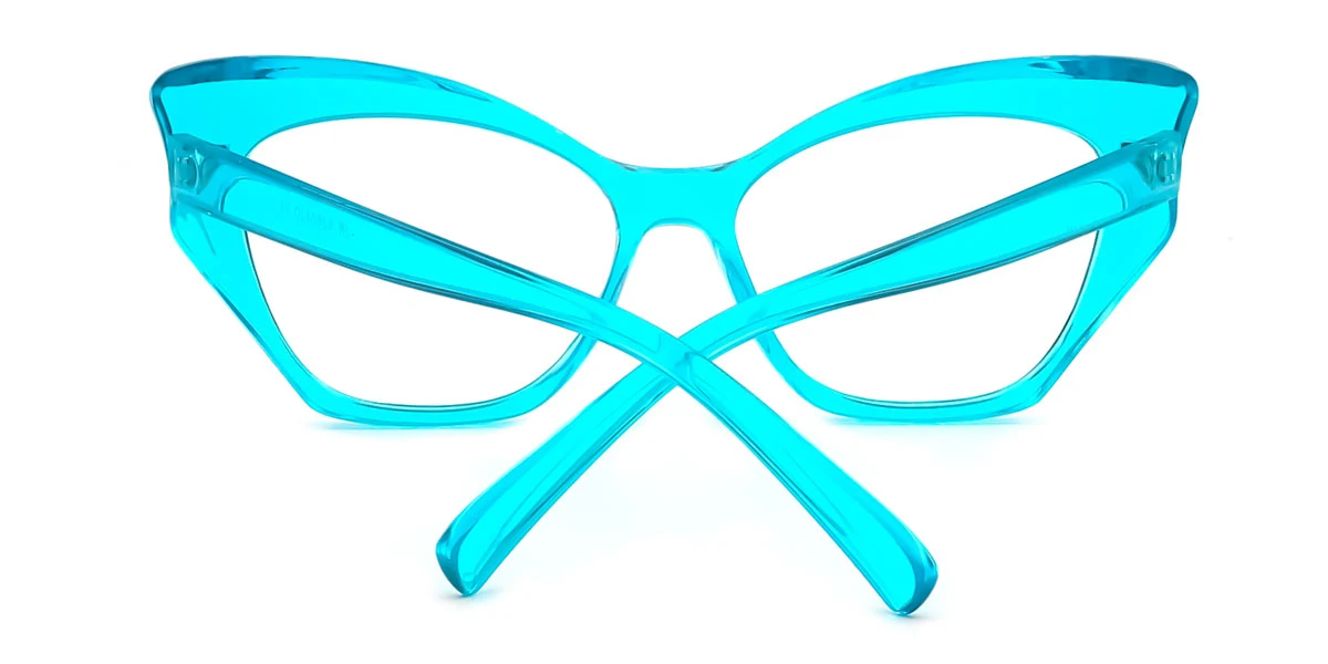 Blue Cateye Unique Gorgeous Custom Engraving Eyeglasses | WhereLight