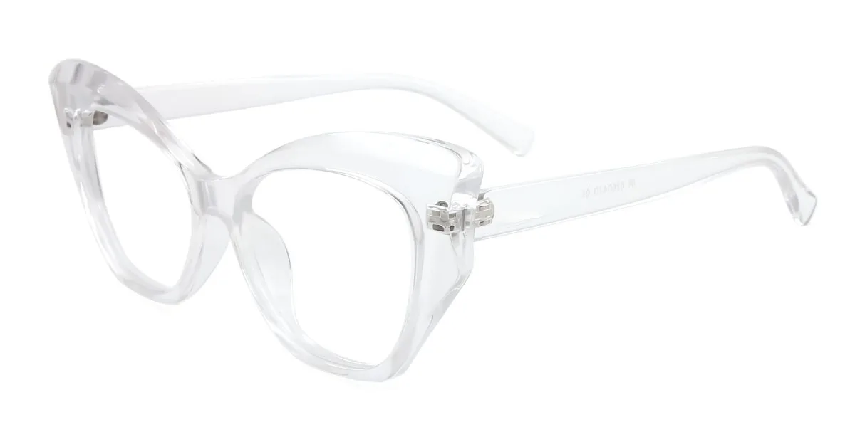 Clear Cateye Unique Gorgeous Custom Engraving Eyeglasses | WhereLight