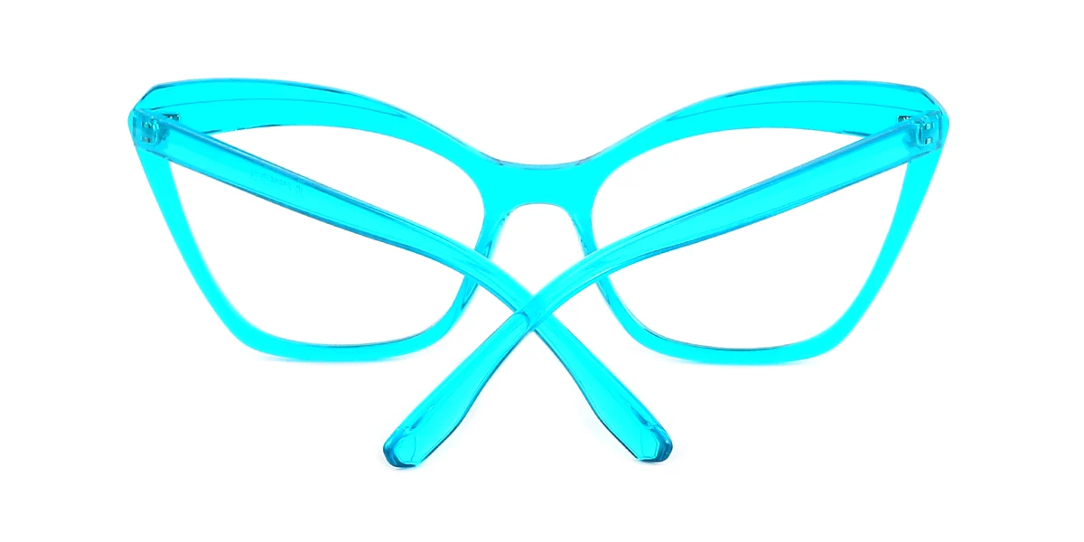 Blue Cateye Simple Custom Engraving Eyeglasses | WhereLight